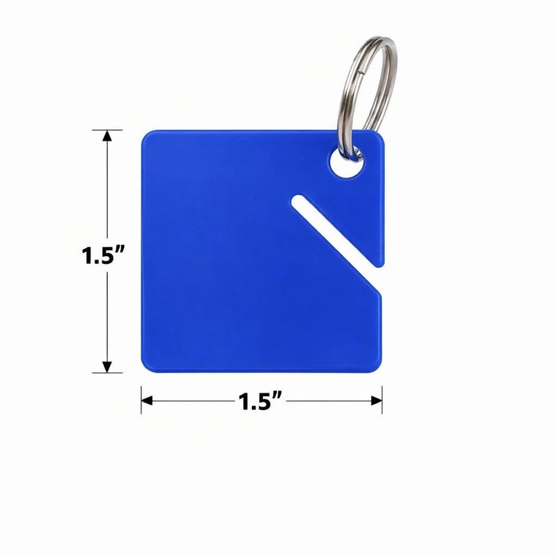 AdirOffice Colored Hanging Key Tags - Well Made Plastic Tags with Durable Hook - Ease of Tactile Identification for Home & Office - Pack of 20 - Image 3